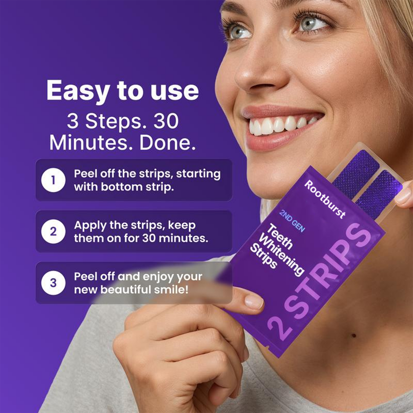 Rootburst Comfortable Fit Teeth Whitening Strips