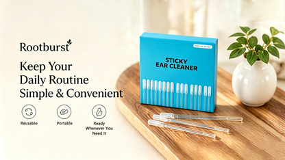 Rootburst Reusable Ear Care Stick | Portable Sticky Tip Ear Cleaning Tool