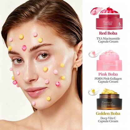 Rootburst Mix & Match Boba Cream Set | 3 Capsule Creams for Radiance, Hydration & Even-Looking Skin