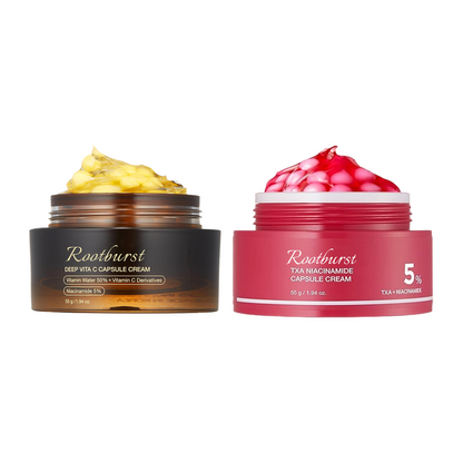 Rootburst Mix & Match Boba Cream Set | 3 Capsule Creams for Radiance, Hydration & Even-Looking Skin