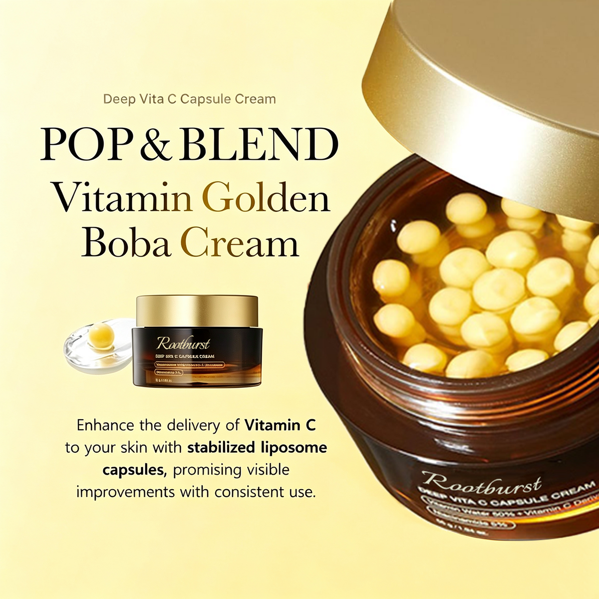 Rootburst Mix & Match Boba Cream Set | 3 Capsule Creams for Radiance, Hydration & Even-Looking Skin