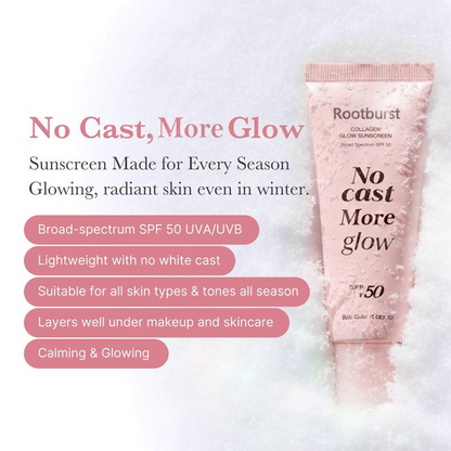 Rootburst Lightweight SPF 50 Broad Spectrum Face Sunscreen | Daily Hydrating Formula with Peptides & Cica