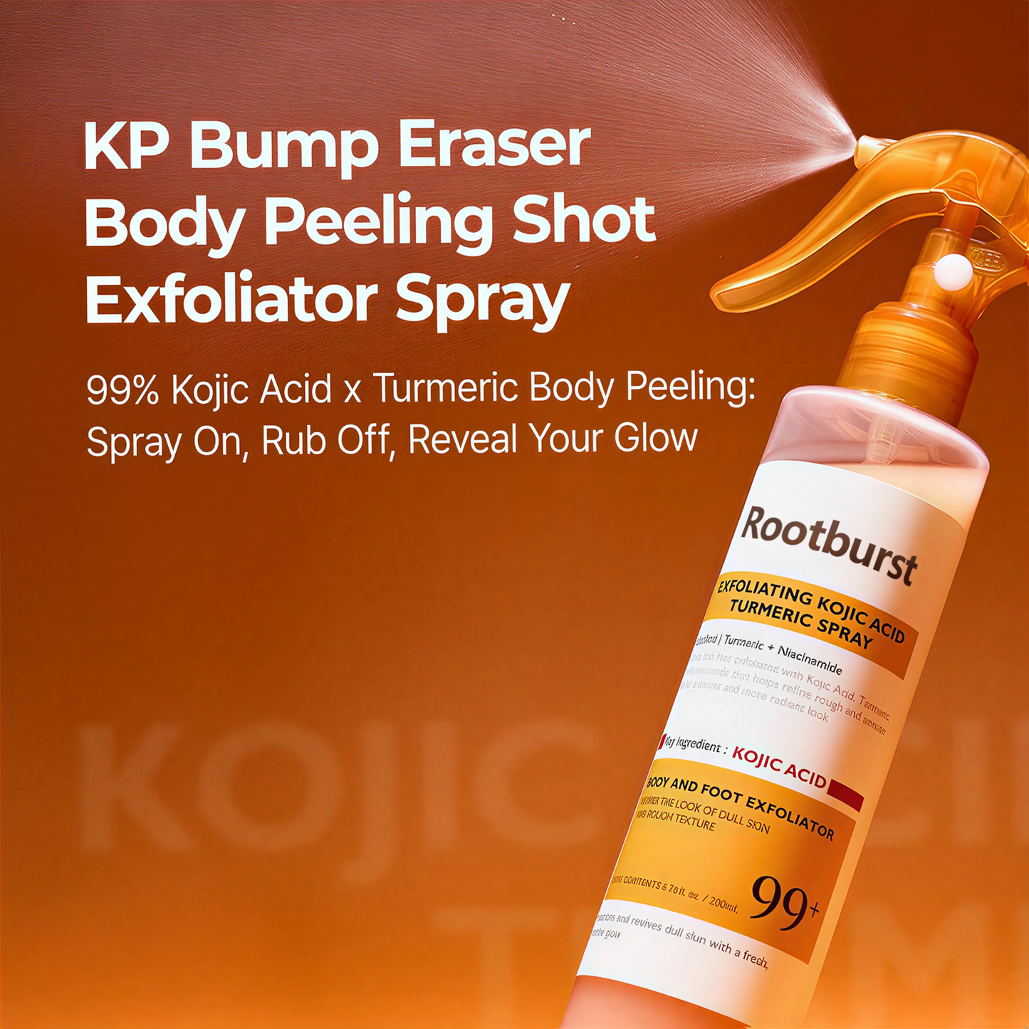 Rootburst Peel Care Spray | Kojic Acid & Turmeric Body Care Formula | 200ml