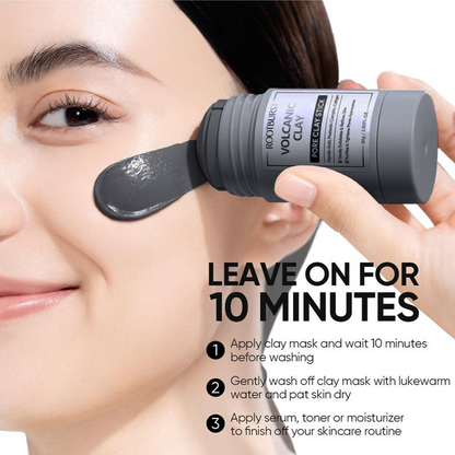 Rootburst Volcano Clay Stick – Easy Oil Control, Pore Care & Blackhead Cleansing | Gentle, Non-Drying