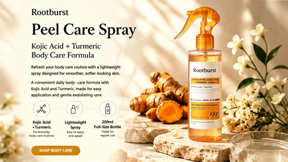 Rootburst Peel Care Spray | Kojic Acid & Turmeric Body Care Formula | 200ml
