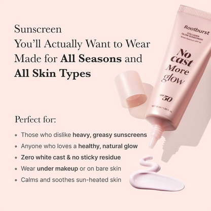 Rootburst Lightweight SPF 50 Broad Spectrum Face Sunscreen | Daily Hydrating Formula with Peptides & Cica