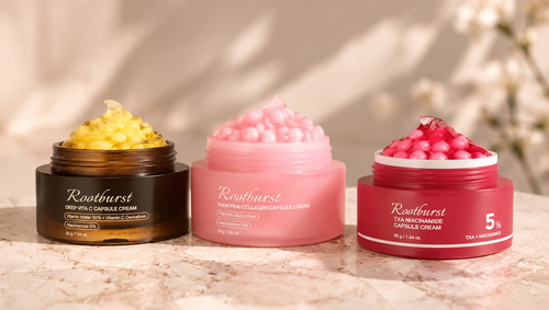 Rootburst Mix & Match Boba Cream Set | 3 Capsule Creams for Radiance, Hydration & Even-Looking Skin