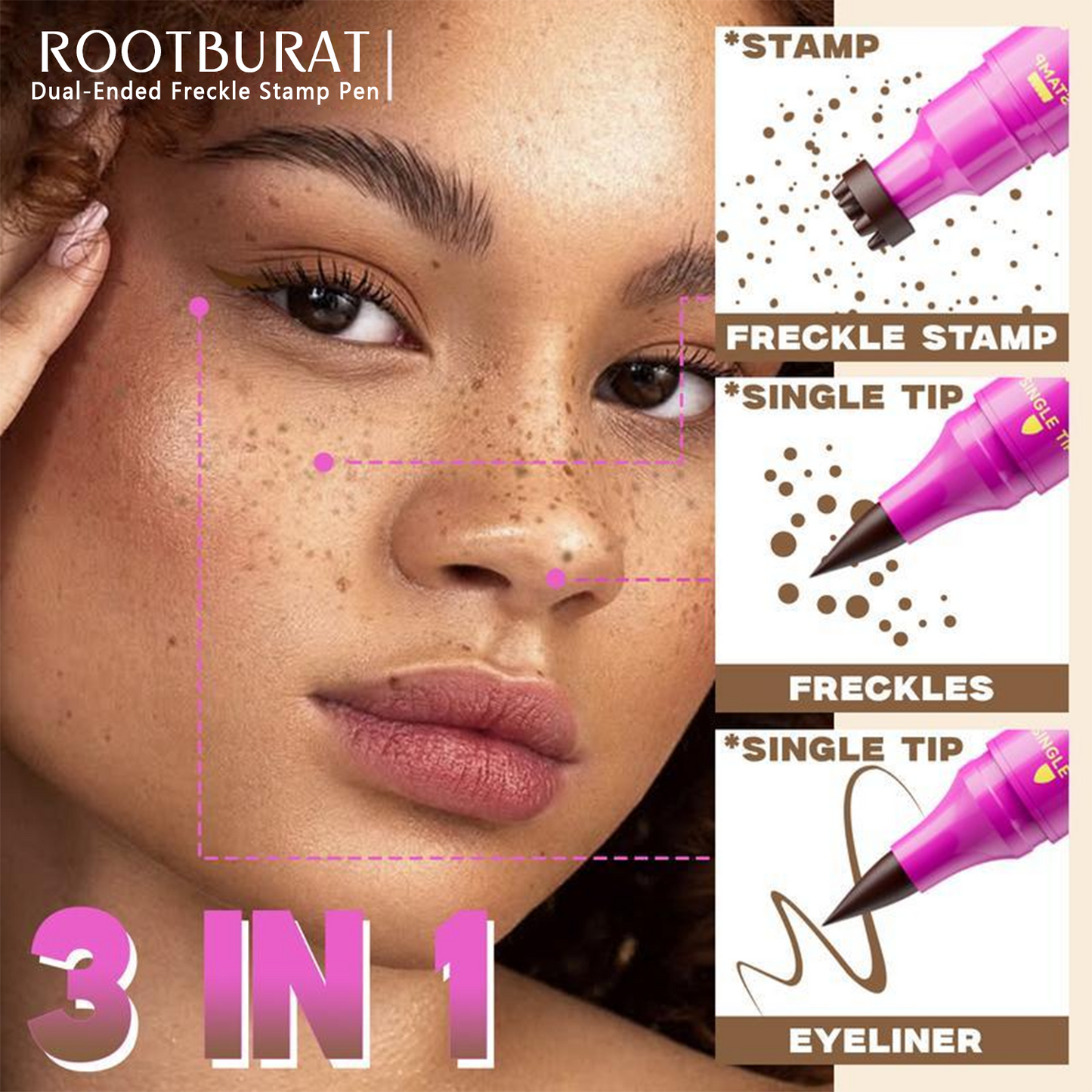 Rootburst Faux Freckle Pen | Waterproof Natural-Looking Freckle Makeup