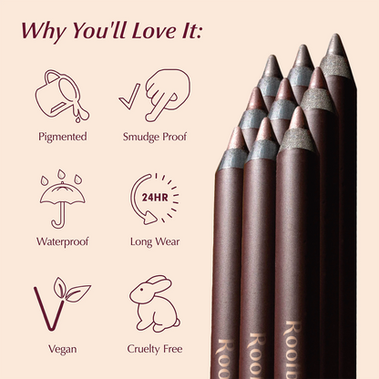 Rootburst Waterproof Sharpenable Eyeliner Pencil | Long-Wear Vegan Eye Makeup