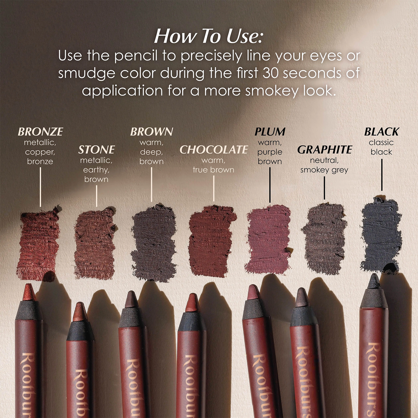 Rootburst Waterproof Sharpenable Eyeliner Pencil | Long-Wear Vegan Eye Makeup