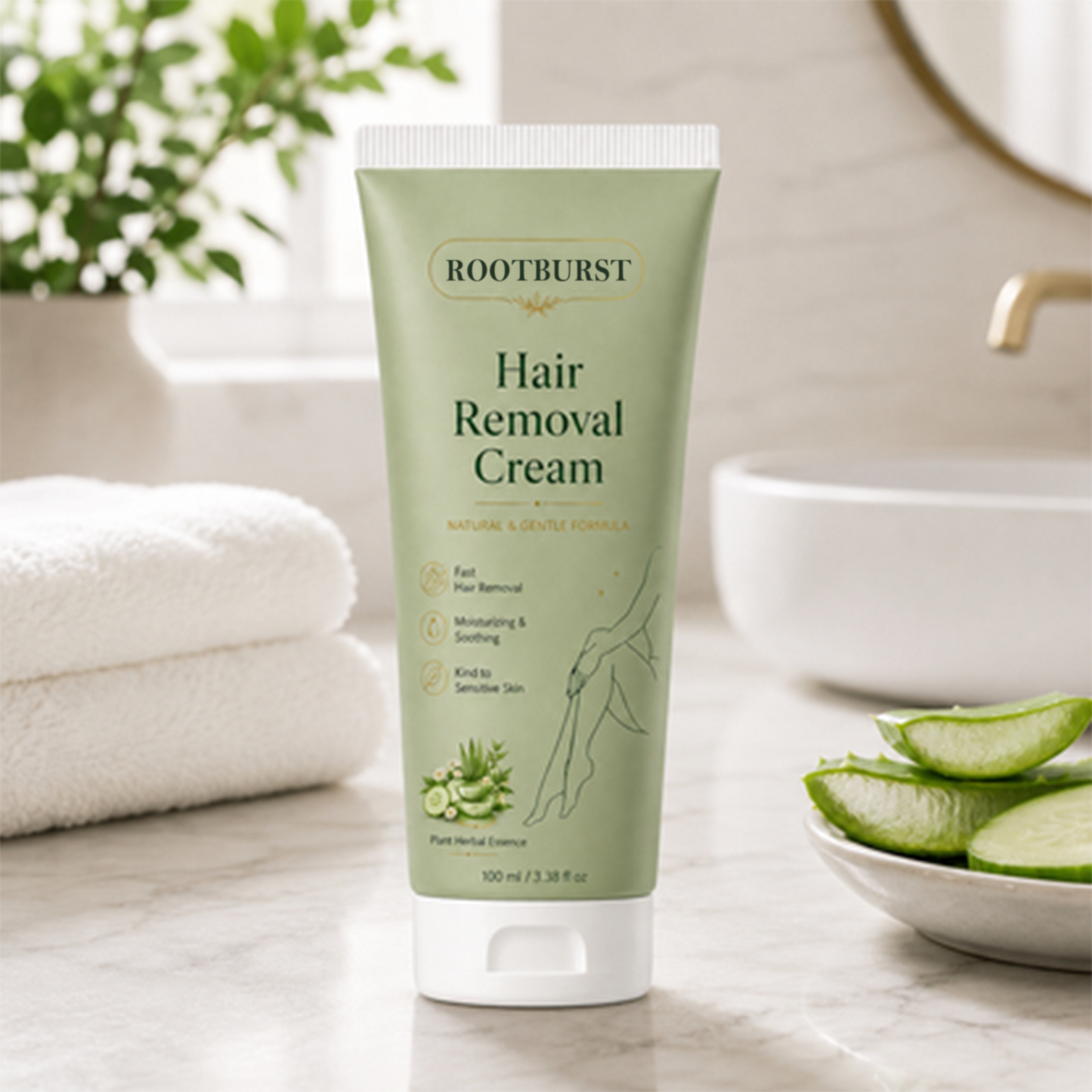 Rootburst™ Natural Gentle Hair Removal Cream | For Women & Men, Sensitive Skin