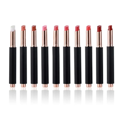 10-color black tube matte moisturizing press lipstick