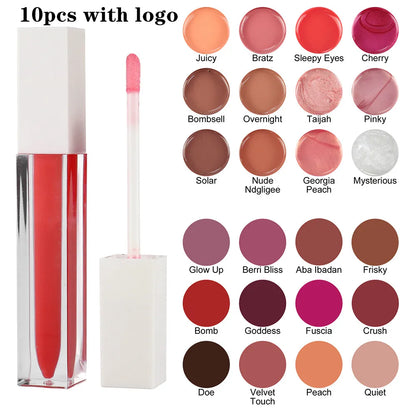 Vegan Waterproof Lip Plumper Glitter Custom Logo Lip Gloss